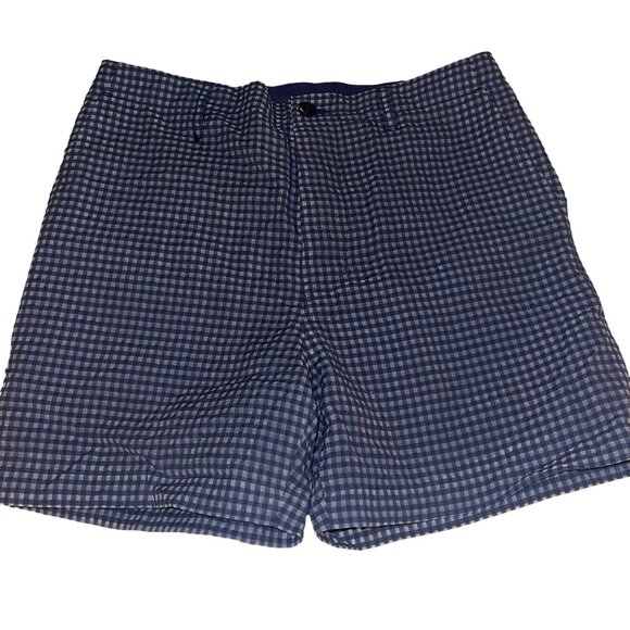 Sacai Womens Shorts Size Medium Blue Checked Pockets Lined Classic New - Picture 1 of 16